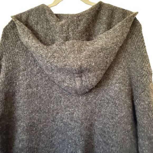 Gap Dark Heather Gray Oversized Long Hooded Cardigan Sz M Cozycore, Lounge - Picture 4 of 15